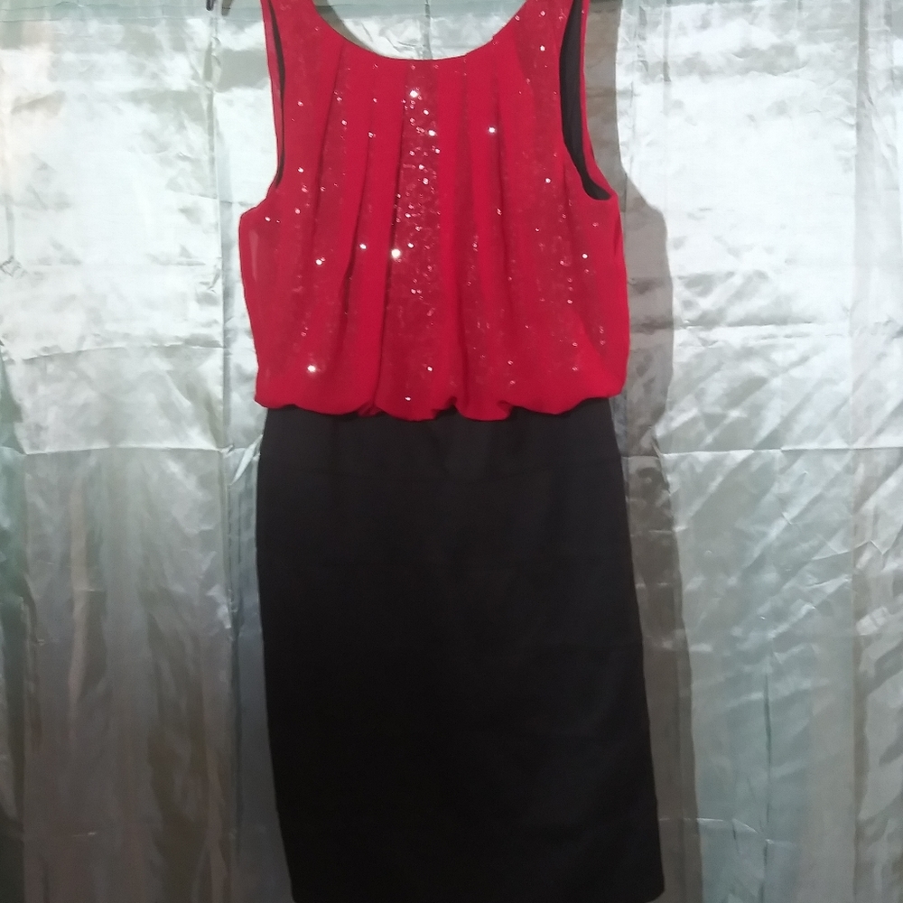 Red and black dress